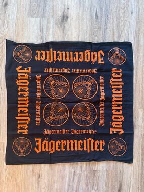 Jagermeister Bandana 100% Cotton Black Orange